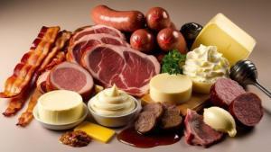 pancetta, salsicce, carne rossa in generale)
Formaggi grassi (provolone, mascarpone, Emmenthal)
Burro, strutto, lardo
Panna
Frattaglie